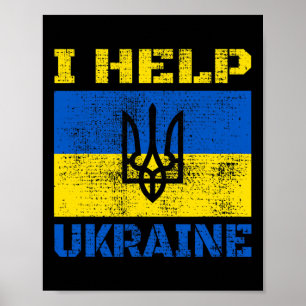 Poster Eu Ajudo a Ucrânia Apoio Ucraniano Eu Fico Com a U
