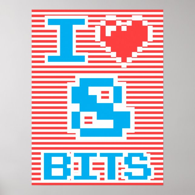 Poster Eu Amo 8 Bits (Frente)