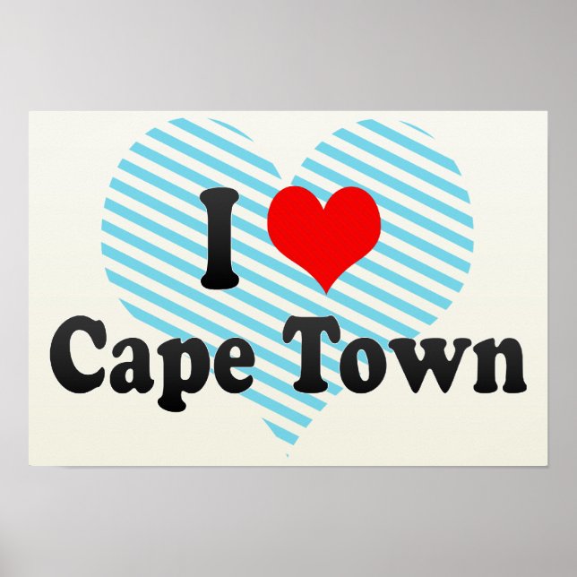Póster Eu amo a Cidade do Cabo, África do Sul (Frente)