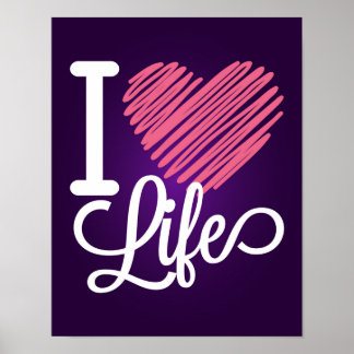 Póster Eu Amo A Citação Da Vida