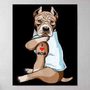 Poster Eu Amo A Mãe Tatuando O Bolo Americano Touro Mamãe