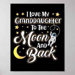 Poster Eu Amo A Minha neta À Lua E Volto Engraçado