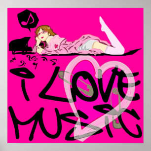 POSTER EU AMO A MÚSICA