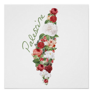 Póster Eu Amo A Palestina Meu Campo de Mapa Nacional Pale