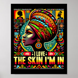 Poster Eu Amo a Pele em que Estou no Mês da História Negr