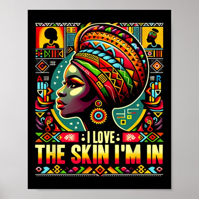 Poster Eu Amo a Pele em que Estou no Mês da História Negr (Frente)