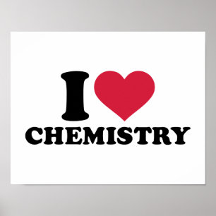 Póster Eu amo a química