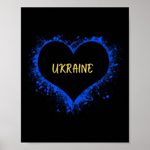 Poster Eu Amo a Ucrânia Eu Adoro a Ucrânia Cores da Bande