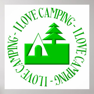 Póster Eu amo acampar