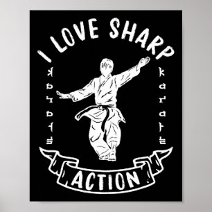 Poster Eu Amo Ação Marcante Artes Marciais Lutador de Kar