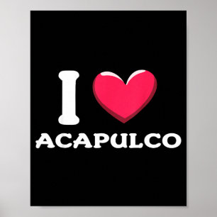 Poster Eu Amo Acapulco México