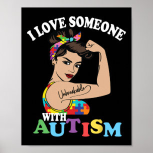 Poster Eu Amo Alguém Com Autismo Mãe Autismo Inseparável