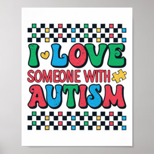 Poster Eu Amo Alguém Com Autismo Sensibilização Homens Mu