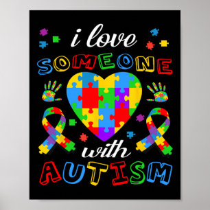 Poster Eu Amo Alguém Com Autismo Sensibilização Homens Mu