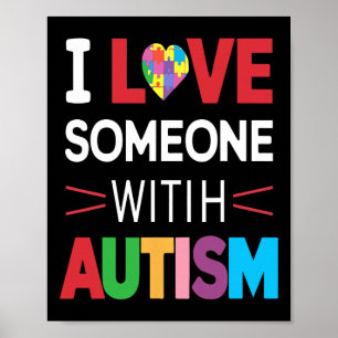 Poster Eu Amo Alguém Com Autismo Sensibilização Homens Mu