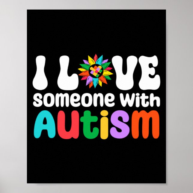 Poster Eu Amo Alguém Com Consciência do Autismo Mãe de Au (Frente)