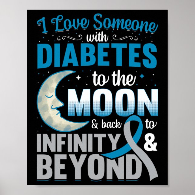 Poster Eu Amo Alguém Com Diabetes À Lua E Byck (Frente)
