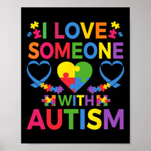 Poster Eu Amo Alguém Com Quebra-cabeça De Consciência Aut