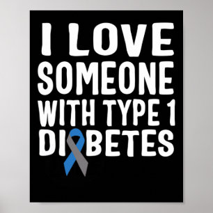 Poster Eu Amo Alguém Com Sensibilização Para Diabetes Tip
