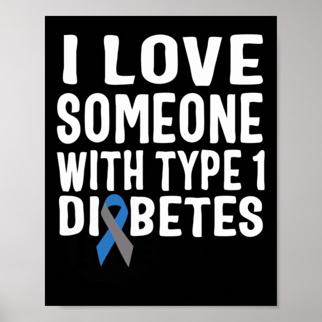 Poster Eu Amo Alguém Com Sensibilização Para Diabetes Tip (Frente)