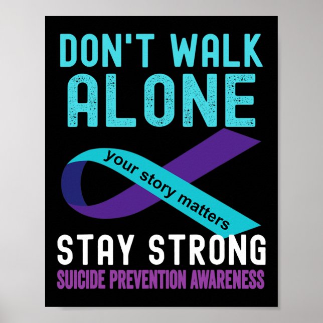 Poster Eu Amo Alguém Que Preveja Suicídio Com Rúpida Teal (Frente)