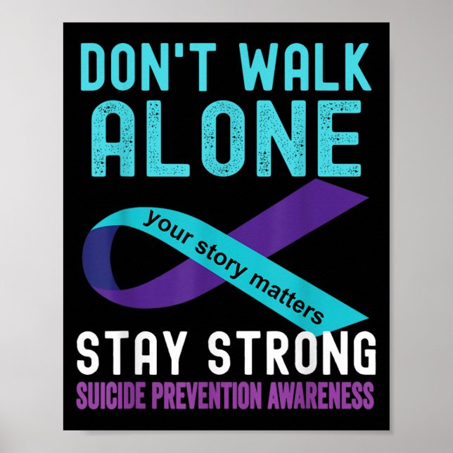 Poster Eu Amo Alguém Que Preveja Suicídio Com Rúpida Teal (Frente)