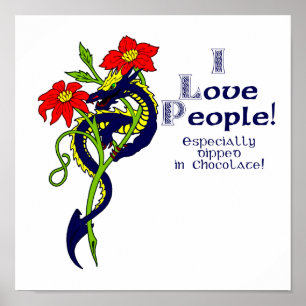 Póster Eu amo as pessoas mergulhadas especialmente no