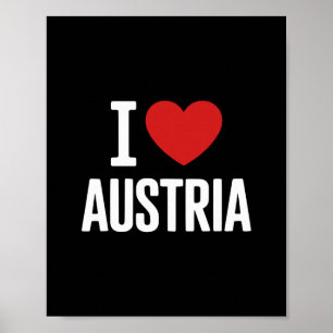 Poster Eu Amo Áustria Osterreich Esqui Verão Austríaco H