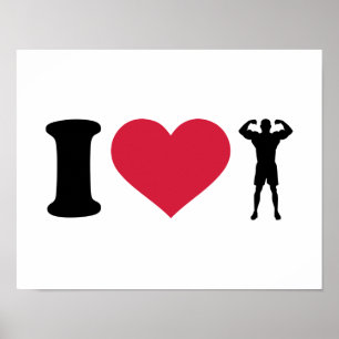 Poster Eu amo Bodybuilding