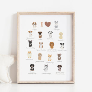 Poster Eu Amo Cachorros Quarto de Crianças & Decoração de