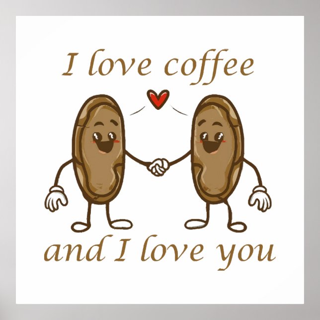 Poster Eu amo café e eu amo você (Frente)
