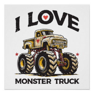 Póster Eu Amo Caminhão Monstro