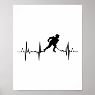 Poster Eu Amo Cardiograma de Inline Hockey