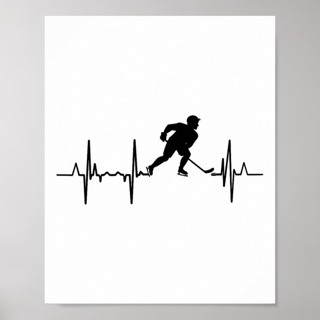 Poster Eu Amo Cardiograma de Inline Hockey  (Frente)