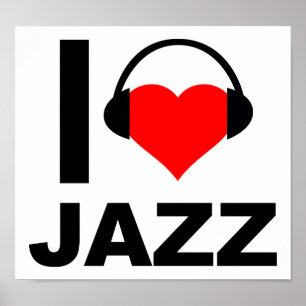 Póster Eu Amo Cartaz Engraçado de Jazz