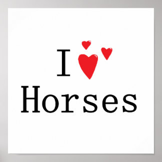 Póster Eu Amo Cavalos