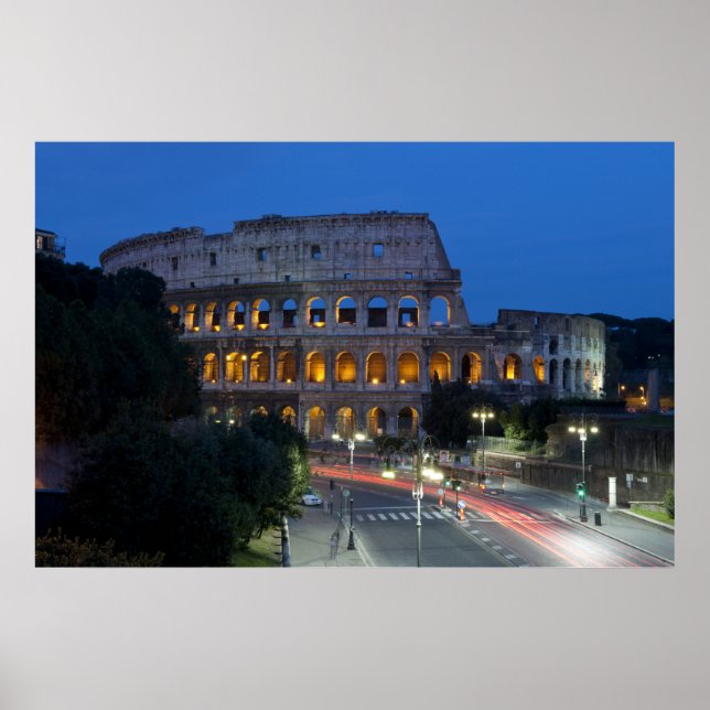 Póster Eu amo Colosseum à noite (Frente)