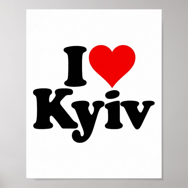 Poster Eu Amo Coração Kiev Kyiv Ucrânia Ucr  (Frente)