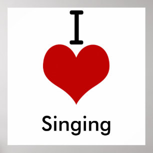 Póster Eu amo (coração) o canto