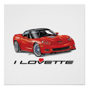 PÓSTER EU AMO DESIGN DE CARRO ÚNICO