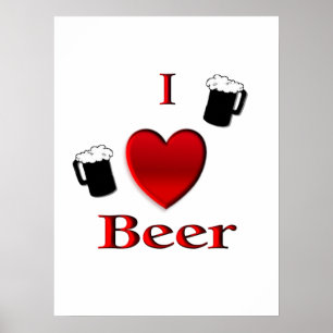 Poster Eu Amo Design de Cerveja