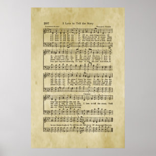 Poster Eu amo dizer a partitura do evangelho da história
