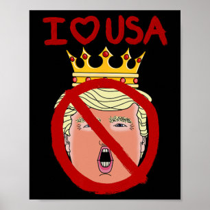 Poster Eu Amo EUA Anti Trump 2024
