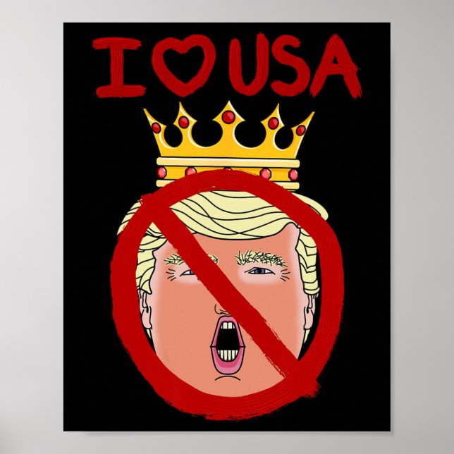 Poster Eu Amo EUA Anti Trump 2024  (Frente)