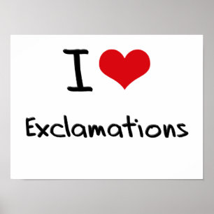 Póster Eu amo exclamação