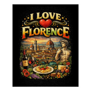Póster Eu Amo Florença