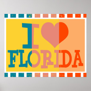 Póster Eu amo Florida - pop art