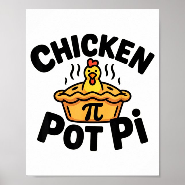 Poster Eu Amo Frango Pot Pi Piada de Comida Matemática  (Frente)