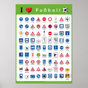 Poster Eu amo Fußball