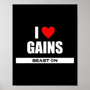 Poster Eu Amo Ganhos Musculação Ganhos Academia Treinamen